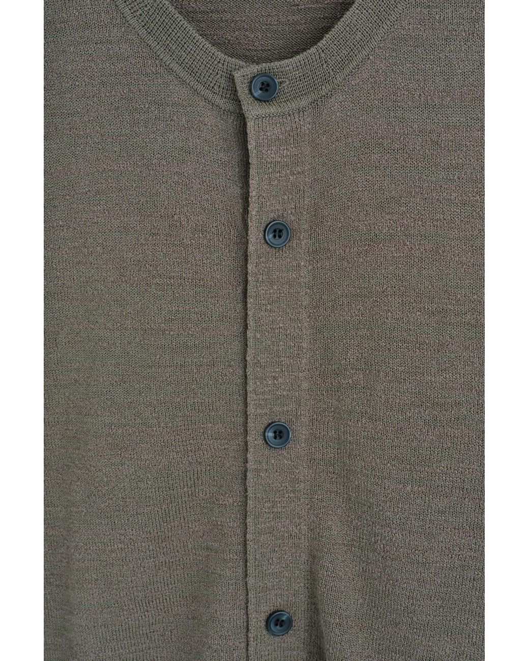 COS Gray Bouclé-Knit Short-Sleeved Cardigan for men