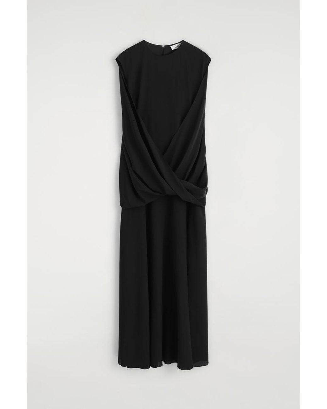 chinese dress ladies COS Pleated Knitted Maxi Dress Navy – The Dress Nook main image 1