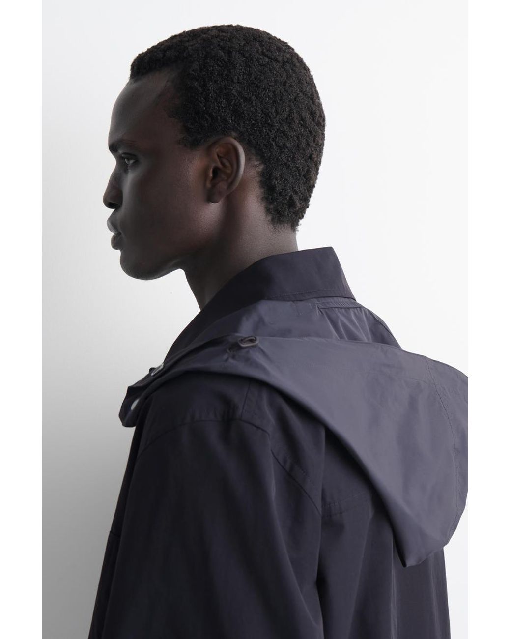 COS Blue Packable-Hood Windbreaker Jacket for men