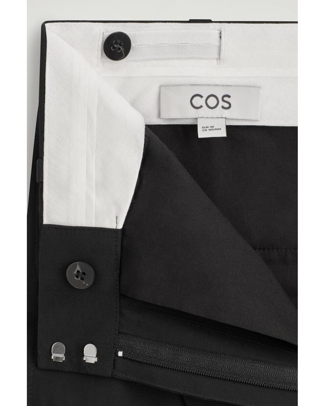 COS Black Pleated Balloon-Leg Trousers