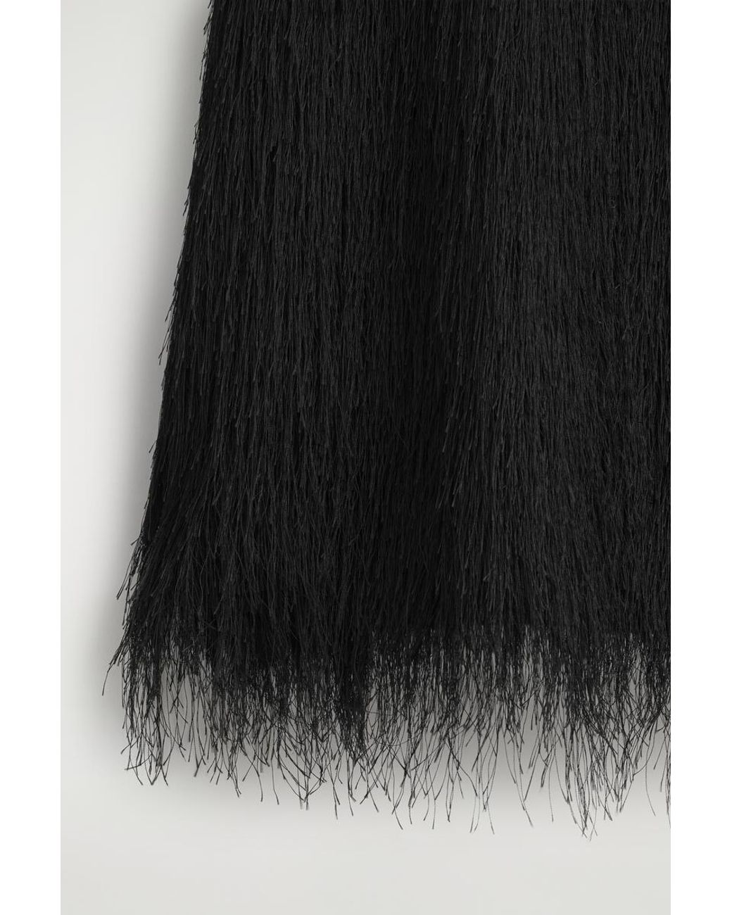 COS Black Fringed Mini Dress