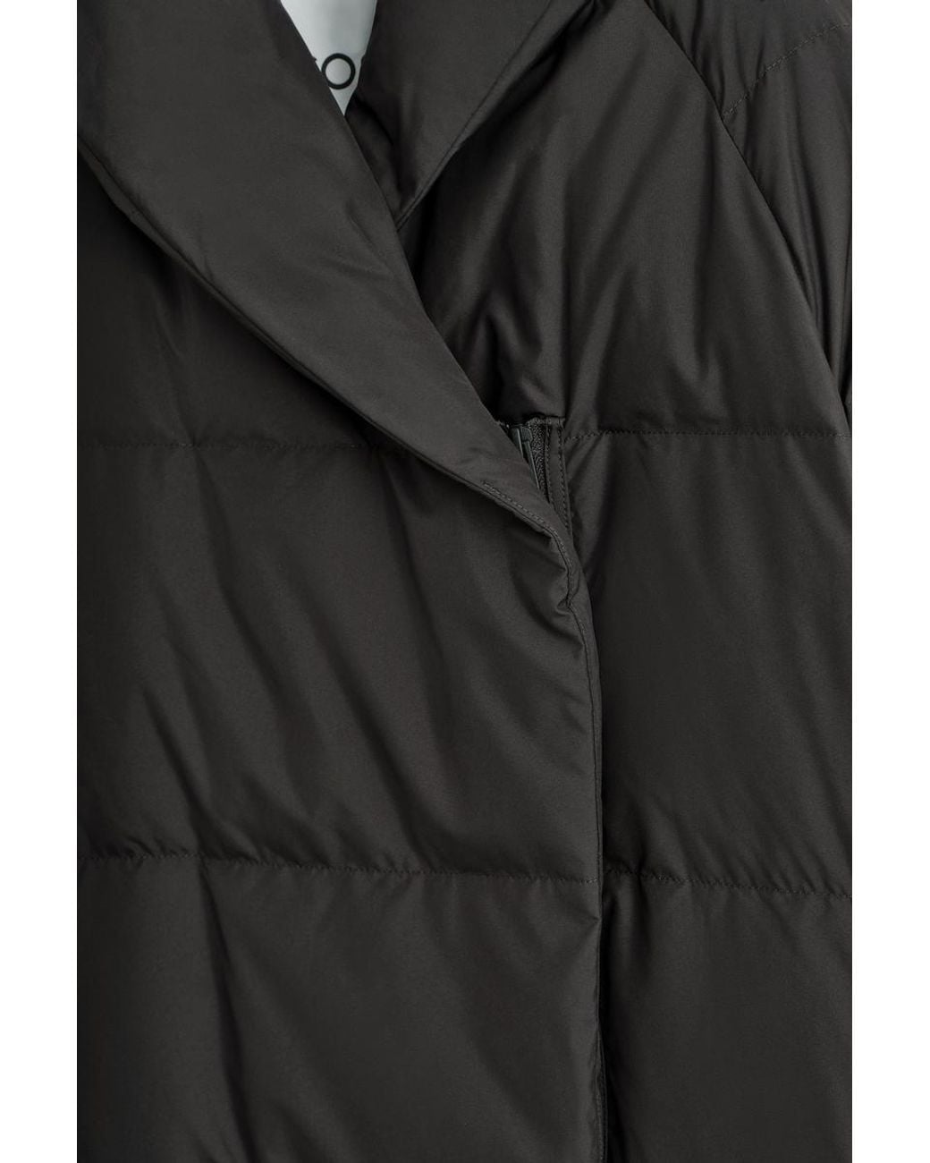 COS Black Shawl-Collar Quilted Down Long Coat