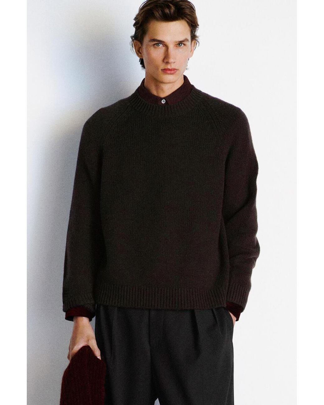 COS Black Chunky Cashmere Sweater for men