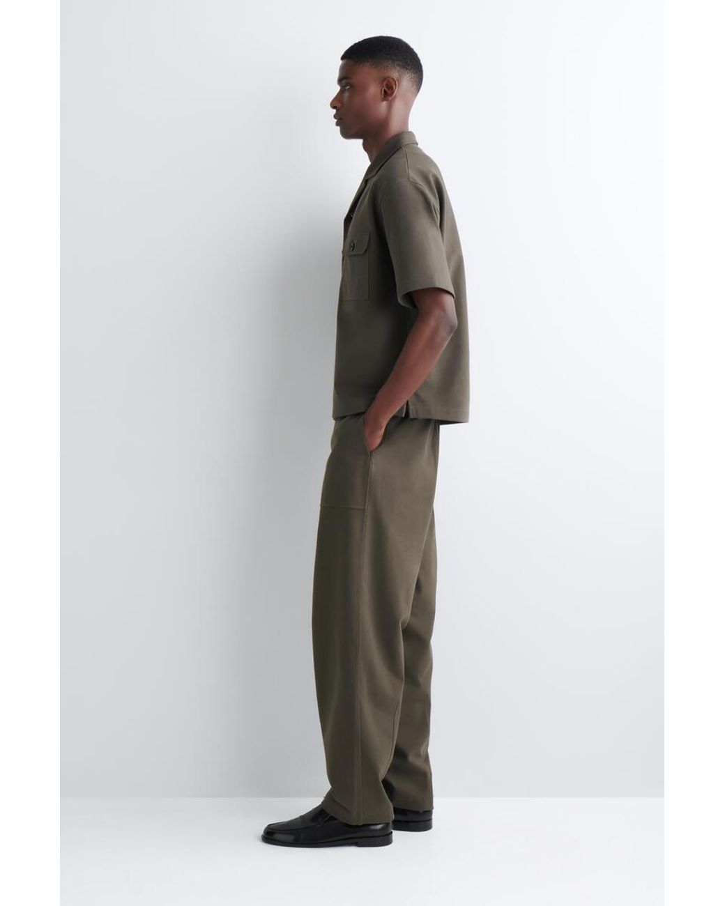 COS Brown Cotton Utility Shirt for men