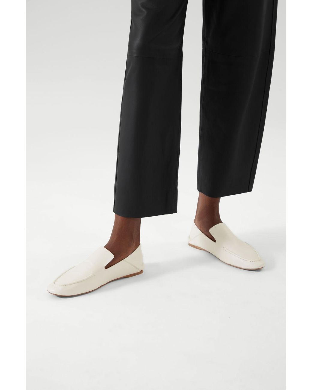 COS Leather Loafers in White | Lyst