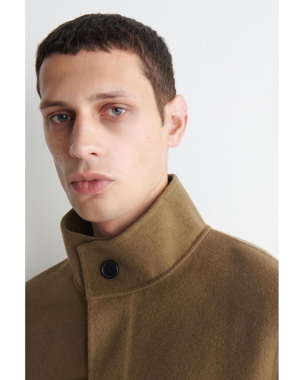 COS Natural Double-Faced Wool Funnel-Neck Jacket for men
