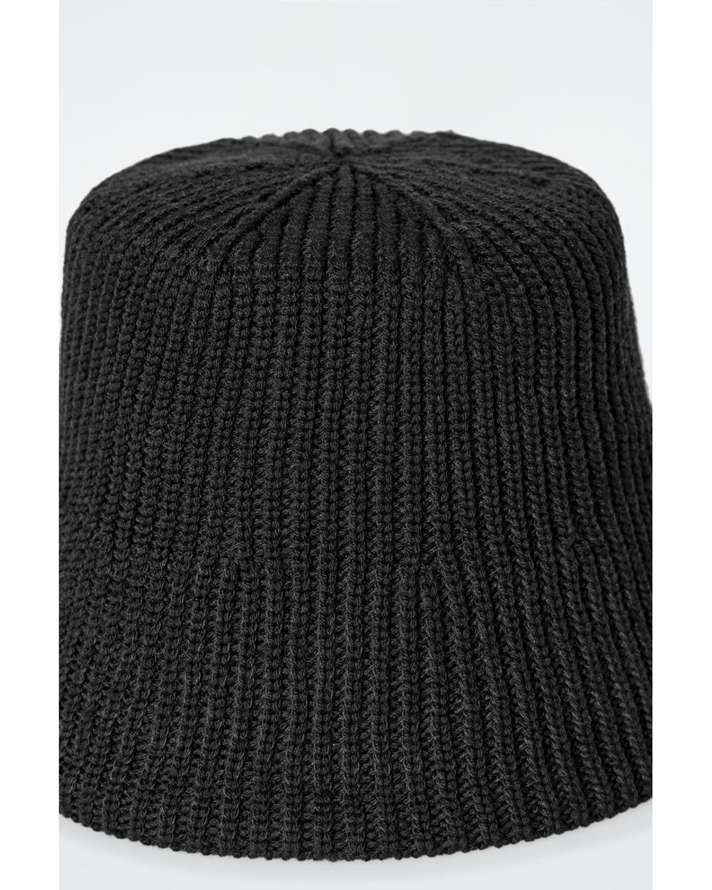 Cos Black Ribbed Wool Blend Bucket Hat RIBBED MERINO WOOL BUCKET HAT - BLACK | COS main image 3