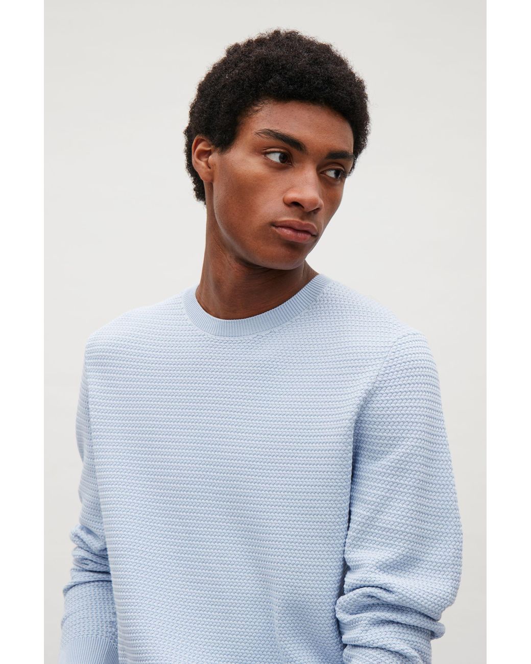 COS Structured Knit Jumper in Blue for Men | Lyst