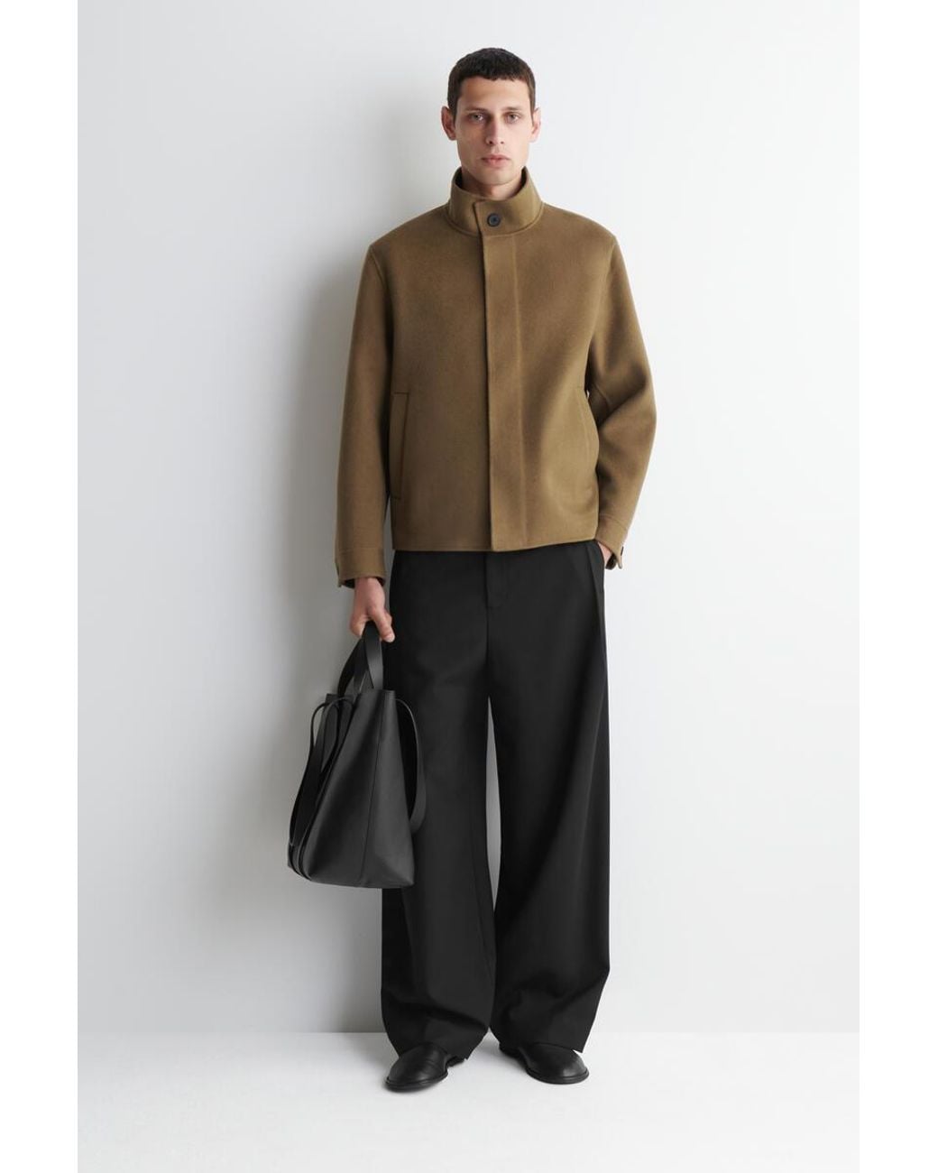 COS Natural Double-Faced Wool Funnel-Neck Jacket for men