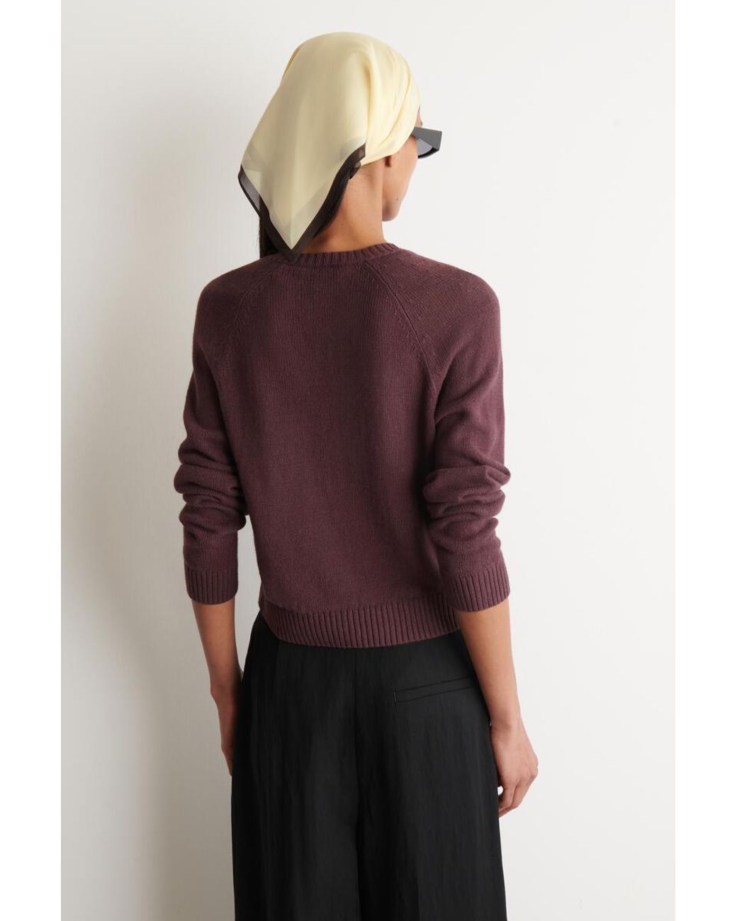 COS Purple Knitted Linen Cardigan