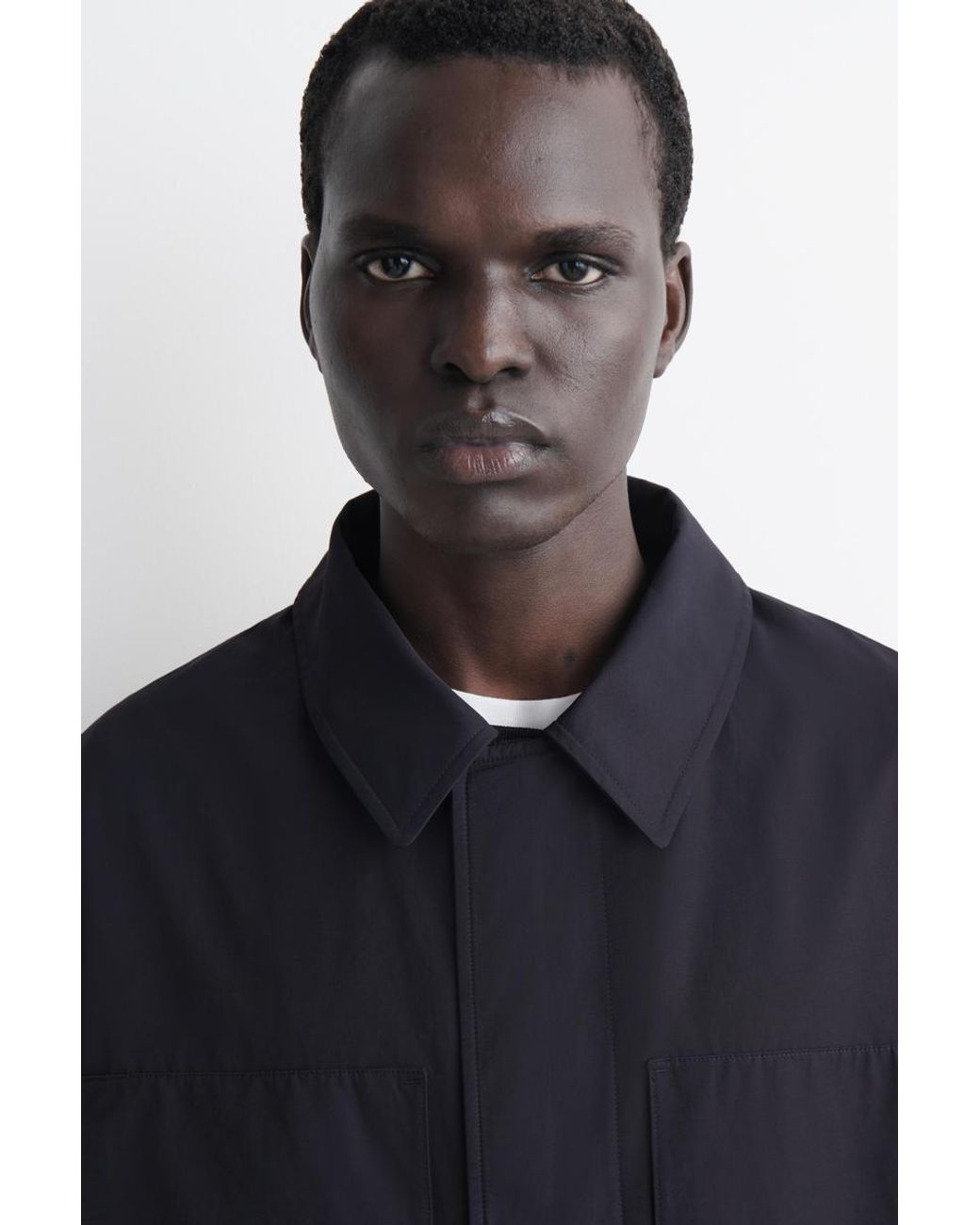 COS Blue Packable-Hood Windbreaker Jacket for men