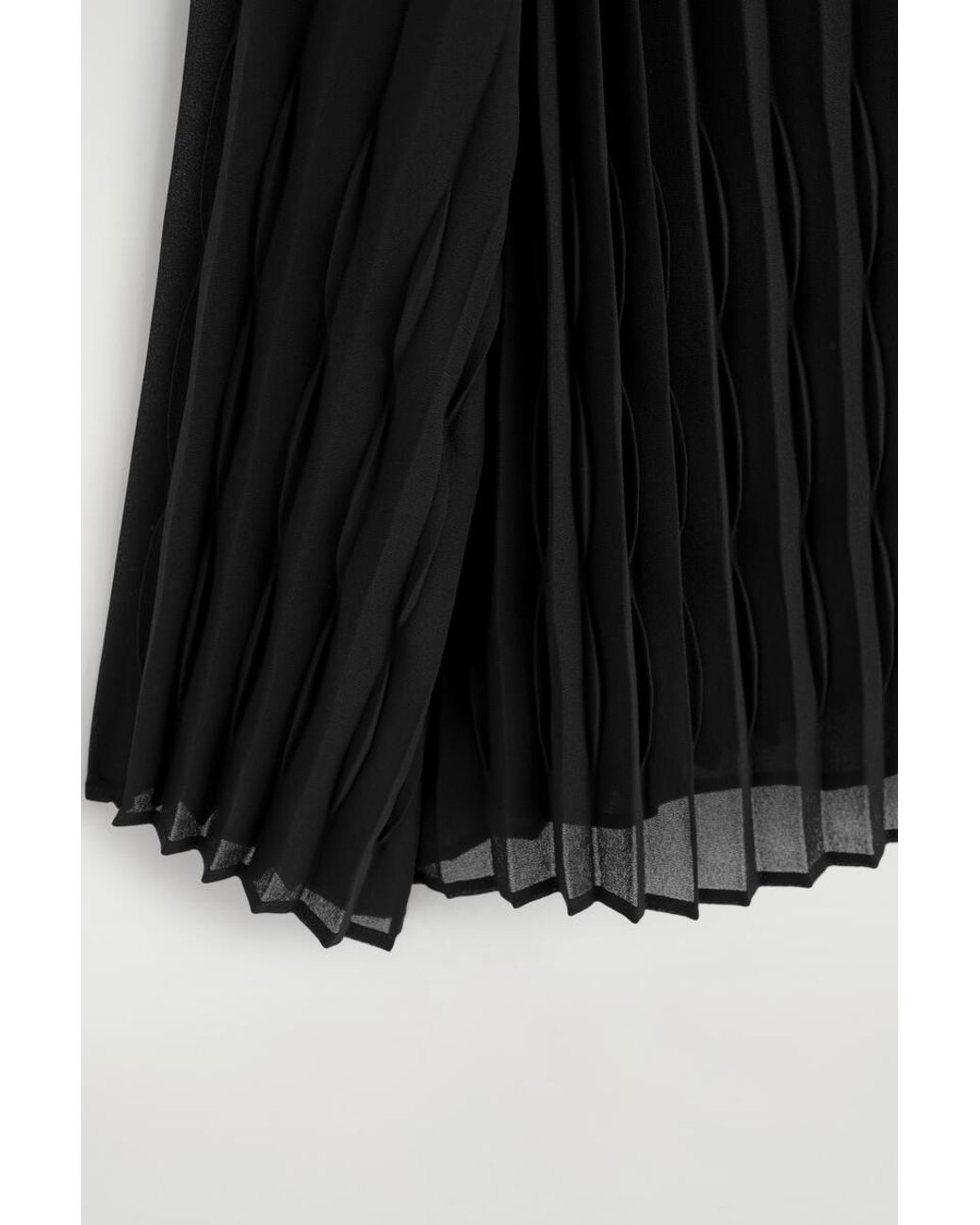 COS Black Tie-Front Pleated Georgette Blouse