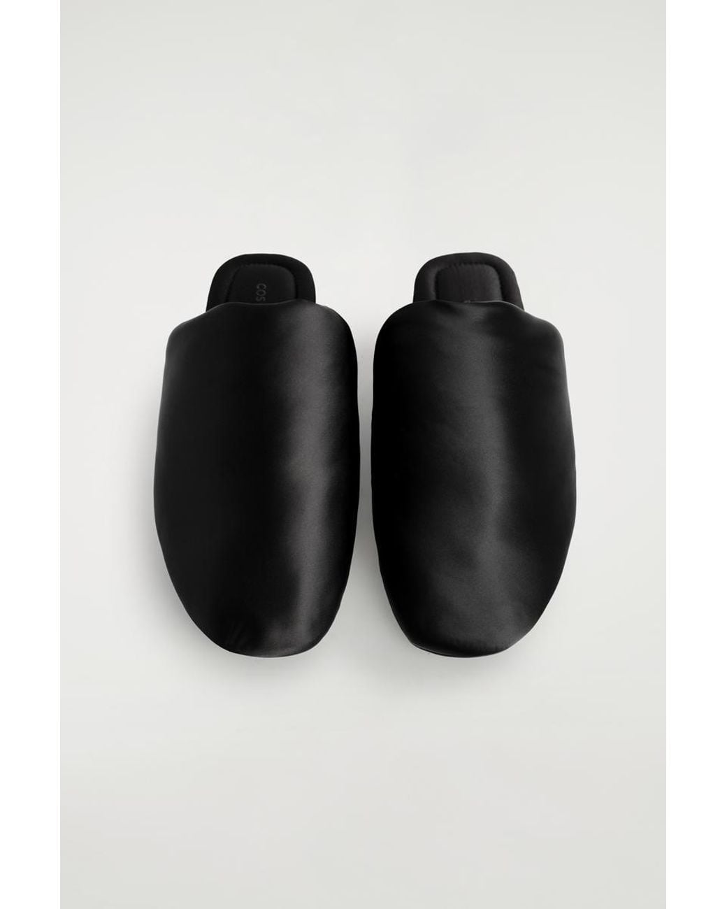 COS Black Padded Satin Mules
