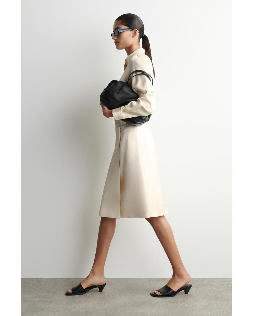 COS Natural Satin Wrap Skirt