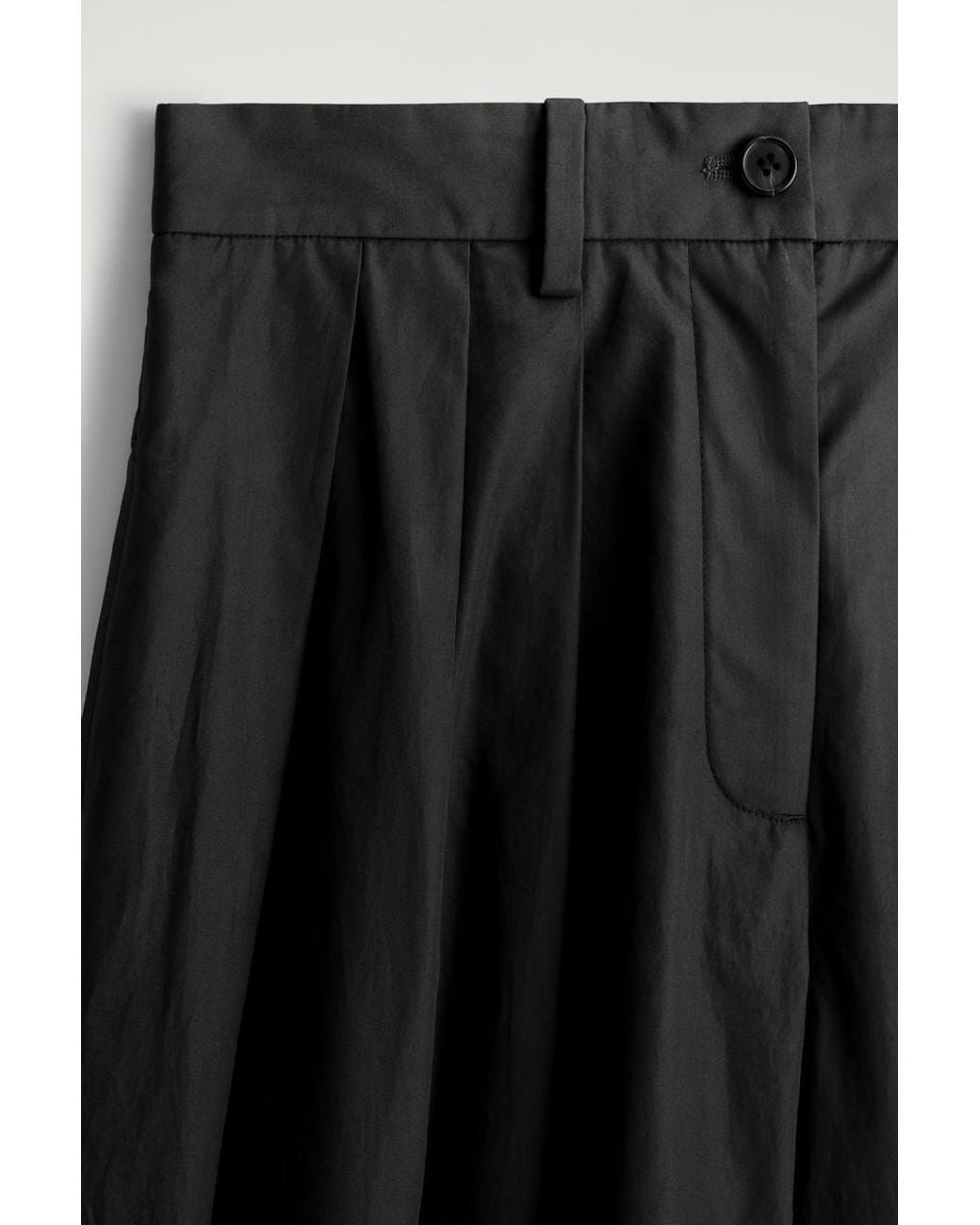 COS Black Pleated Cotton Pants