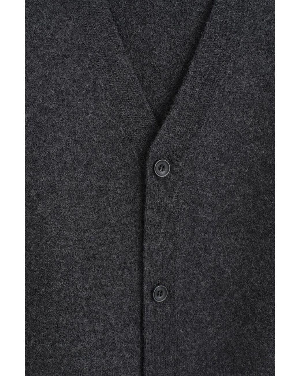 COS Black Buttoned Boiled-Wool Vest for men