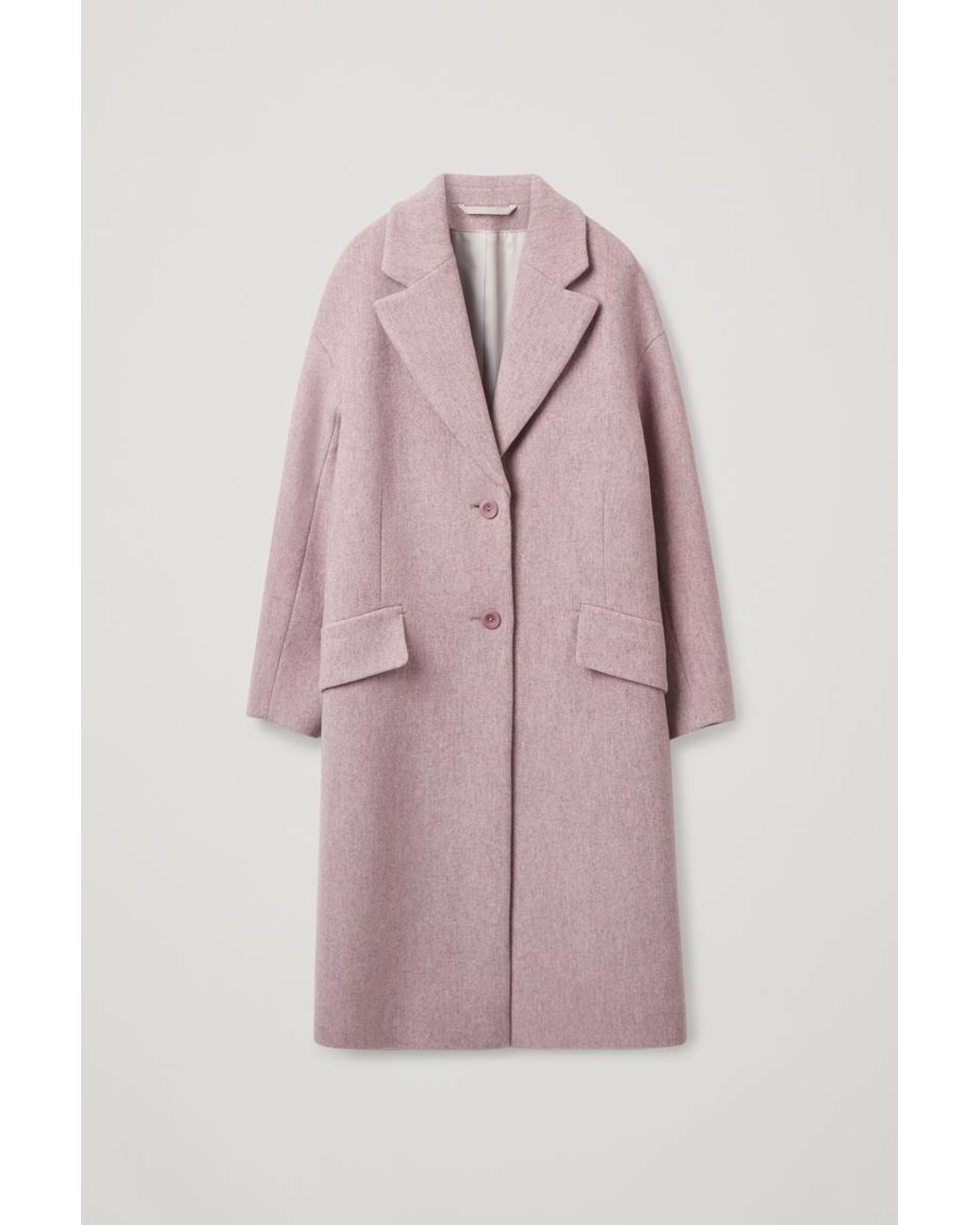 COS Einreihiger Mantel Aus Wollmix in Pink | Lyst DE