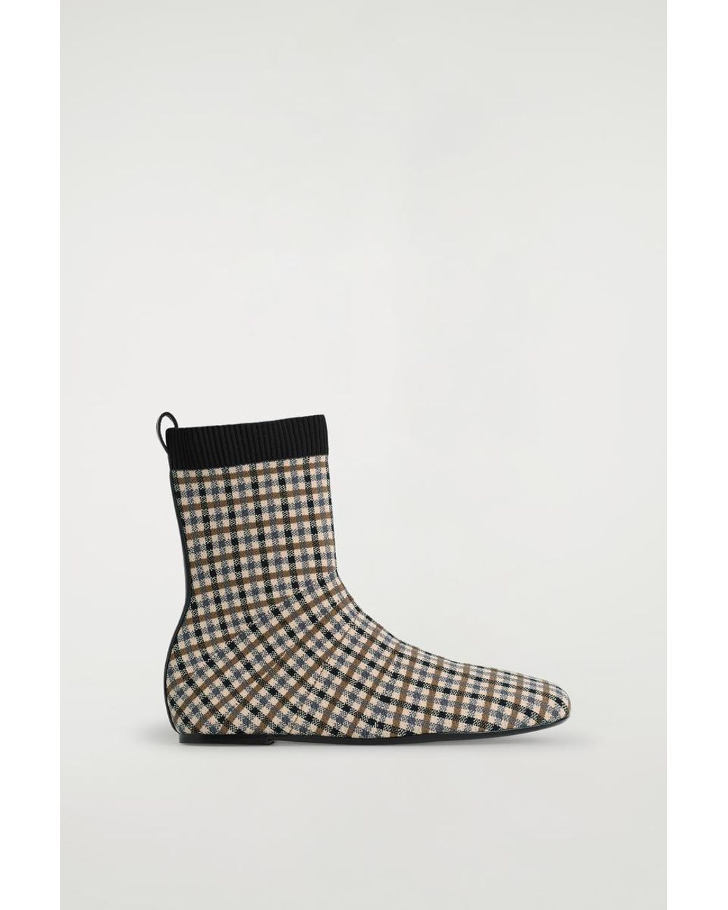 COS Black Karierte Sock Boots