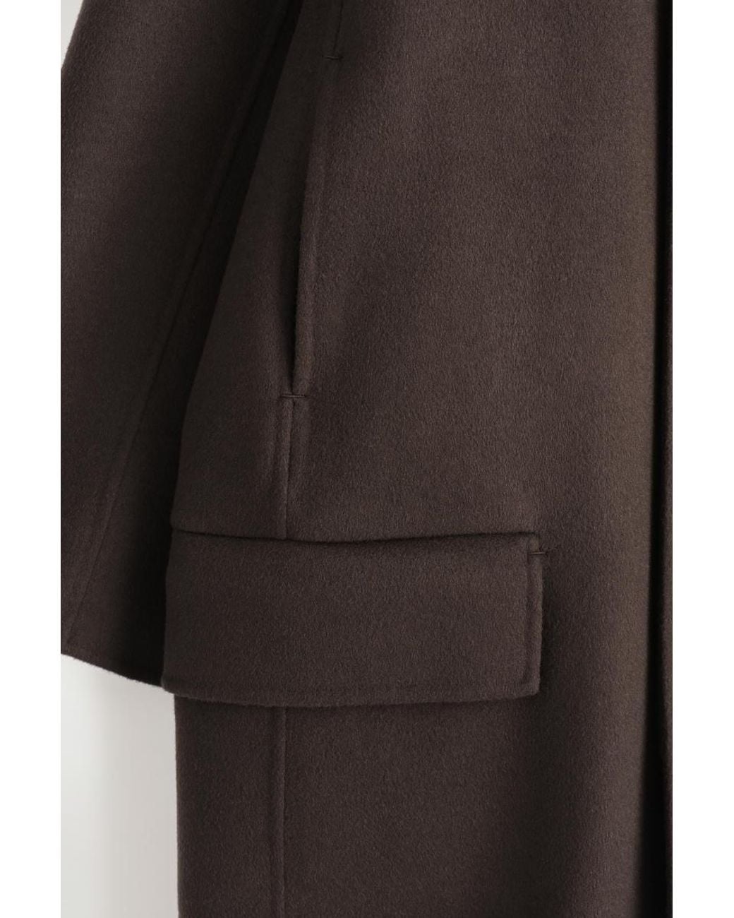 COS Black Double-Faced Wool Long Car Coat for men