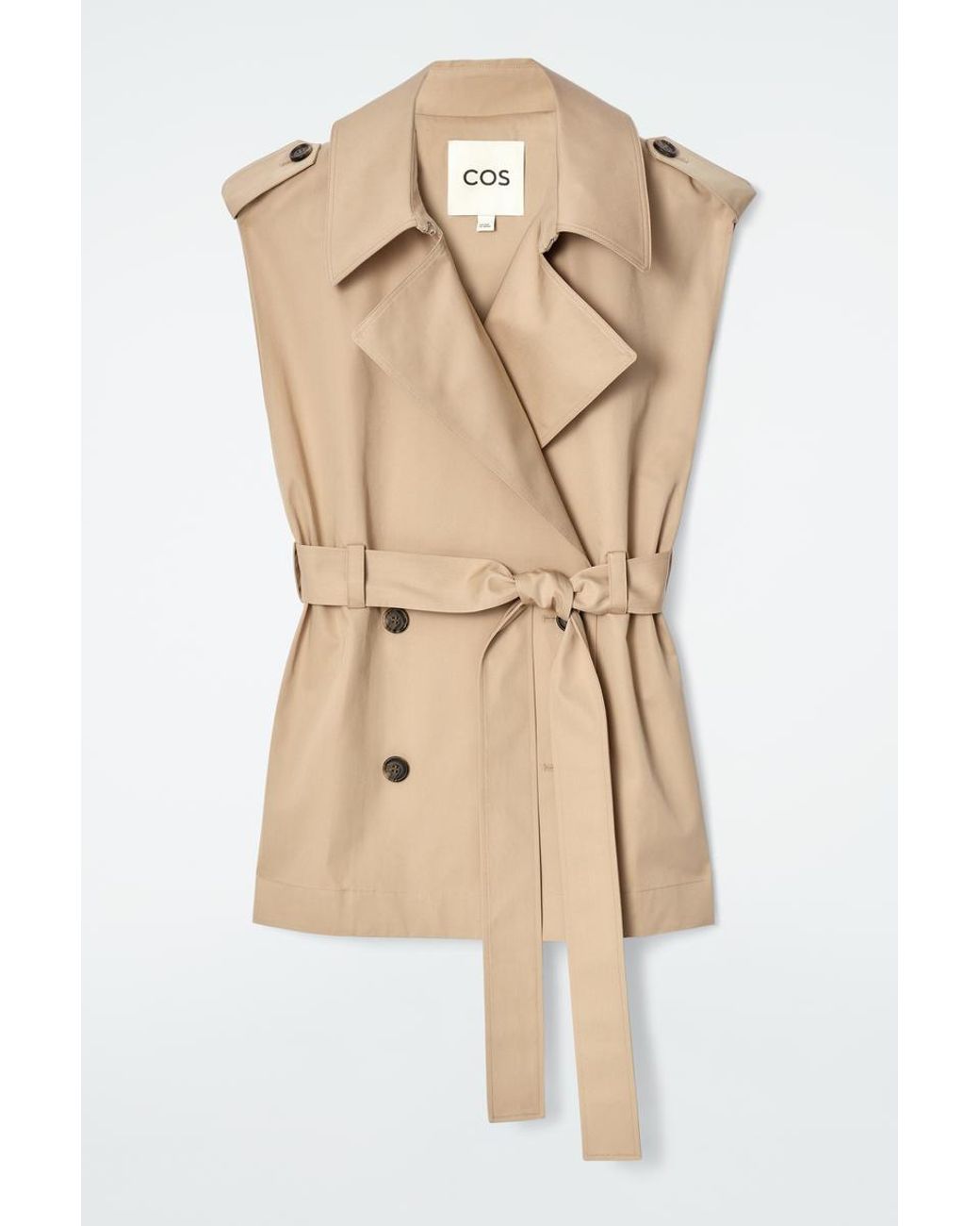【l'or】sleeveless coat dress (beige) Amazon.com: Women's Double Breasted Belted Vest Blazer Dress