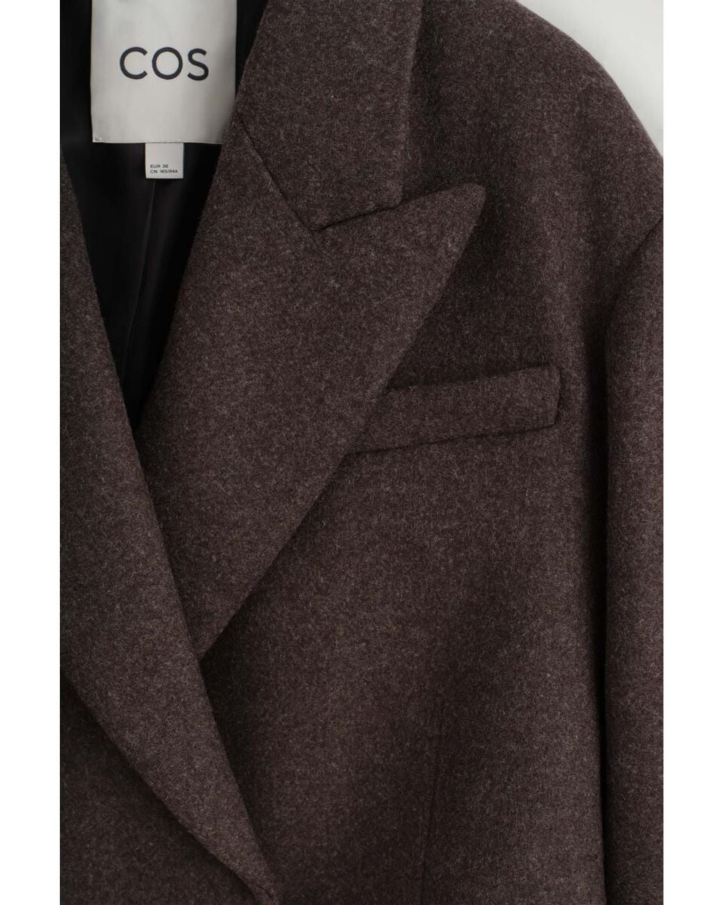 COS Brown Oversized Cropped Boiled Wool-Blend Blazer