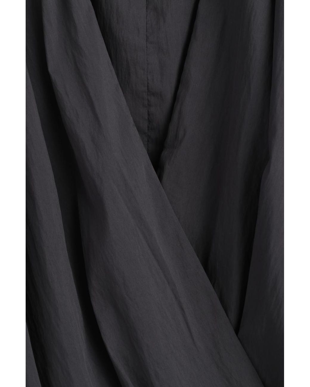 COS Black Gathered Wrap-Over Blouse