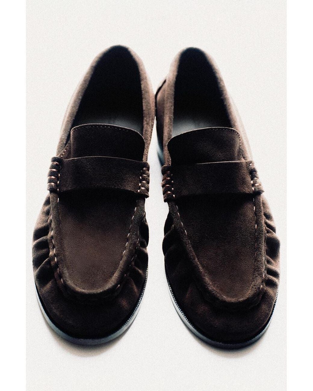 COS White Split Suede Moccasin Loafers