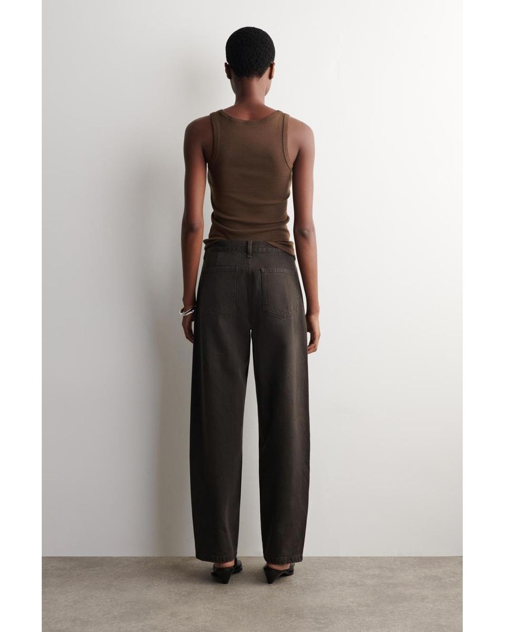 COS Brown Patch-Pocket Straight-Leg Jeans