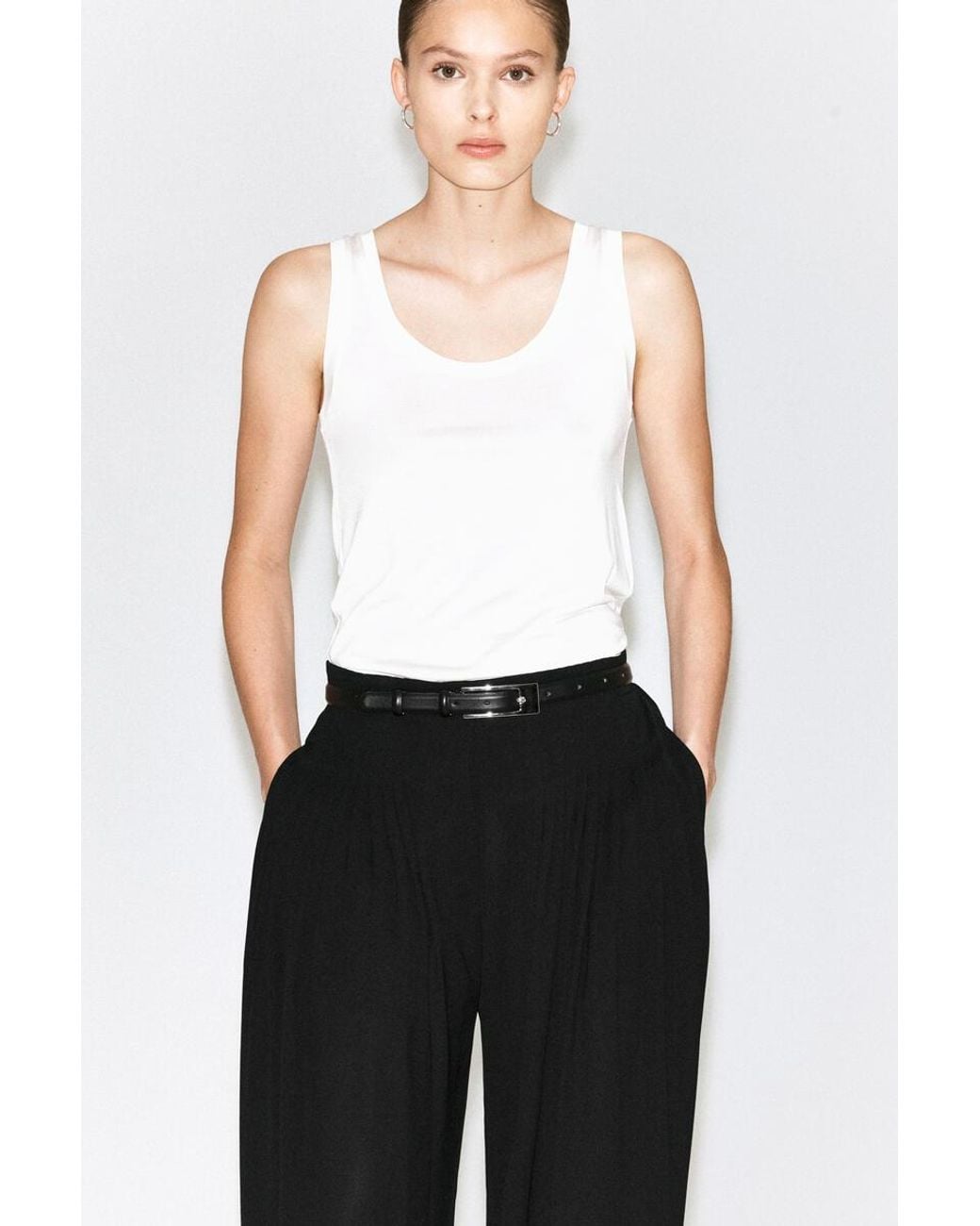 COS Black Pleated Crepe Balloon Pants