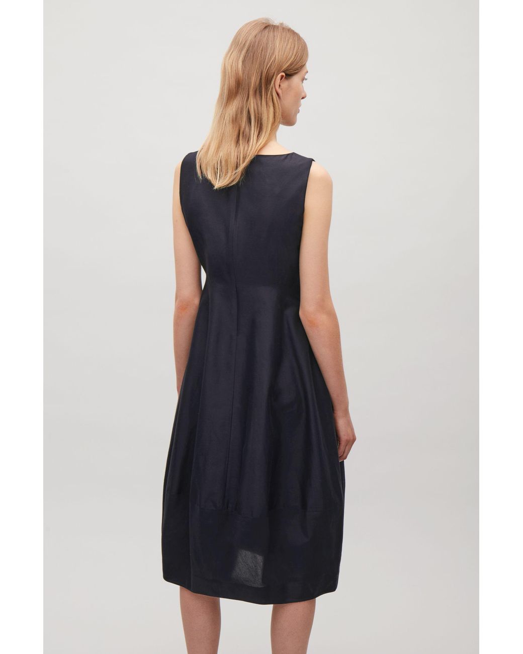 COS Sleeveless Dress With Cocoon Skirt in Blue | Lyst