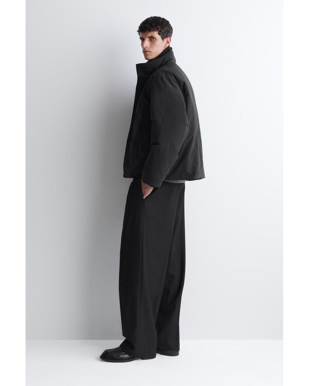 COS Black Padded Mock-Neck Down Jacket for men