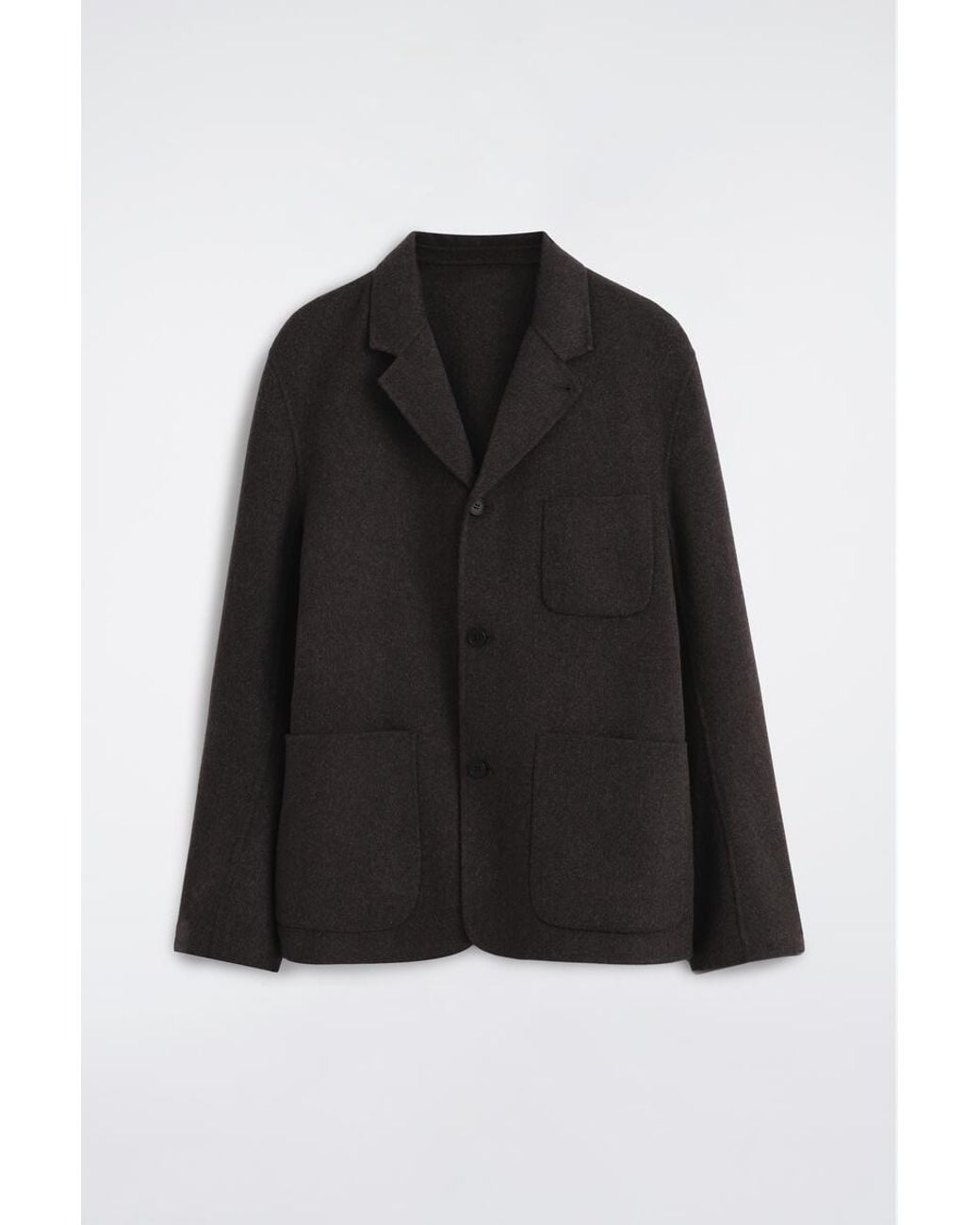 COS Black Relaxed Double-Faced Wool Blazer for men