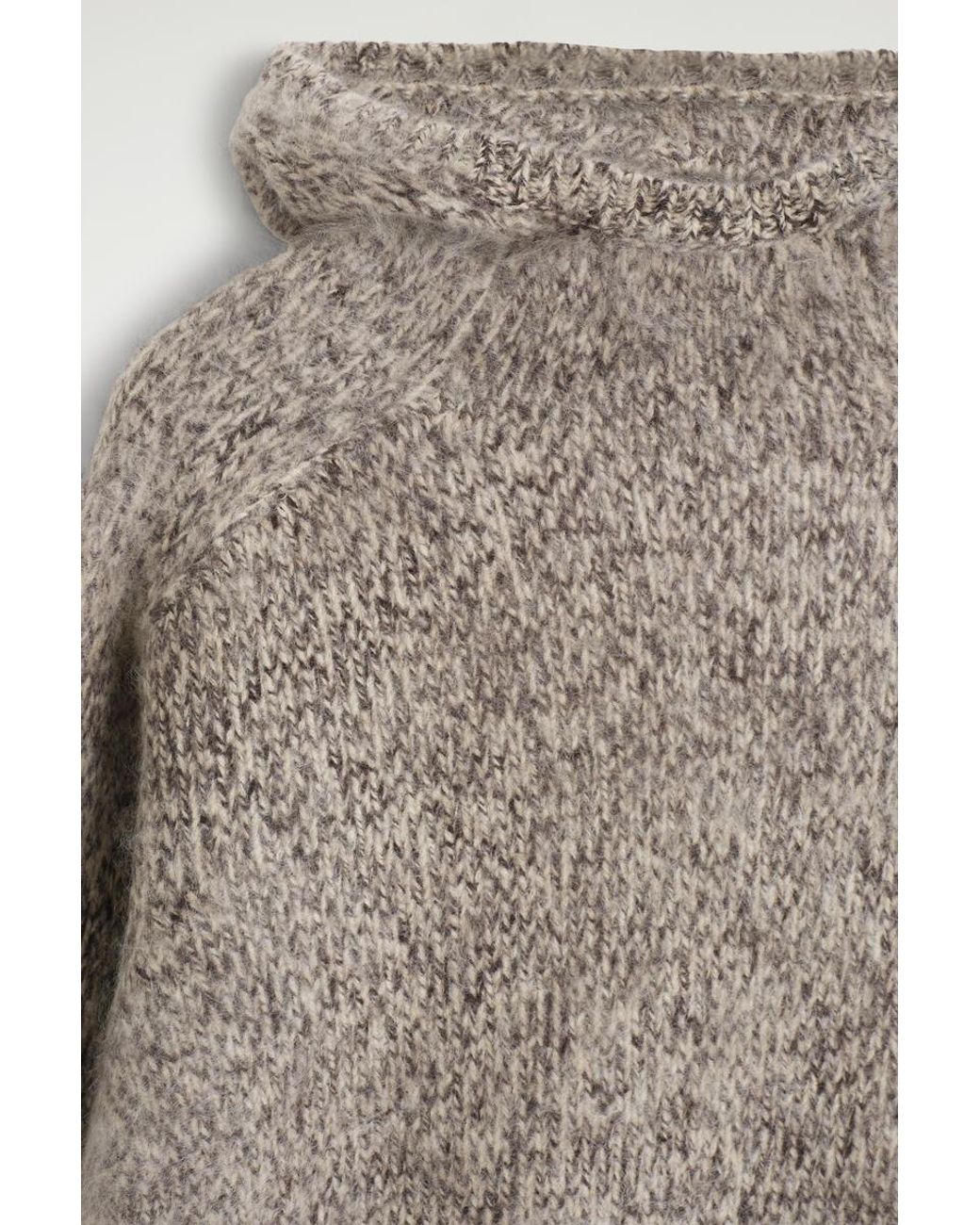 COS Natural Chunky Brushed-Cashmere Hoodie
