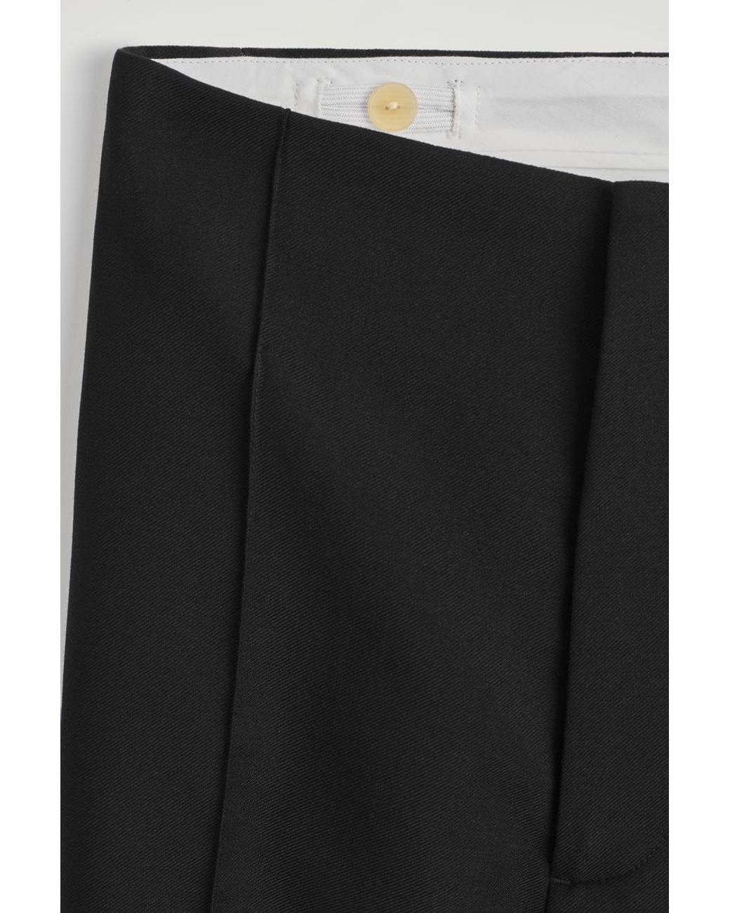 COS Black Slim Wool Tapered Pants for men