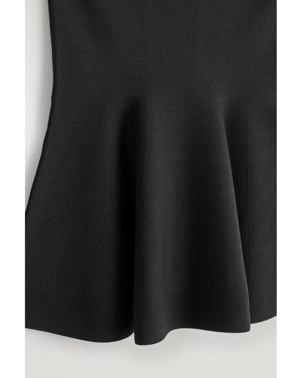 COS Black Sheer-Detail Knitted Peplum Top
