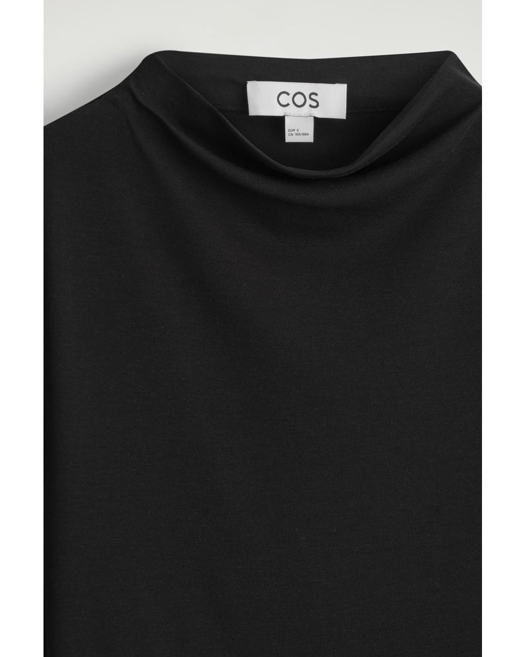 COS Black Cropped Jersey T-Shirt