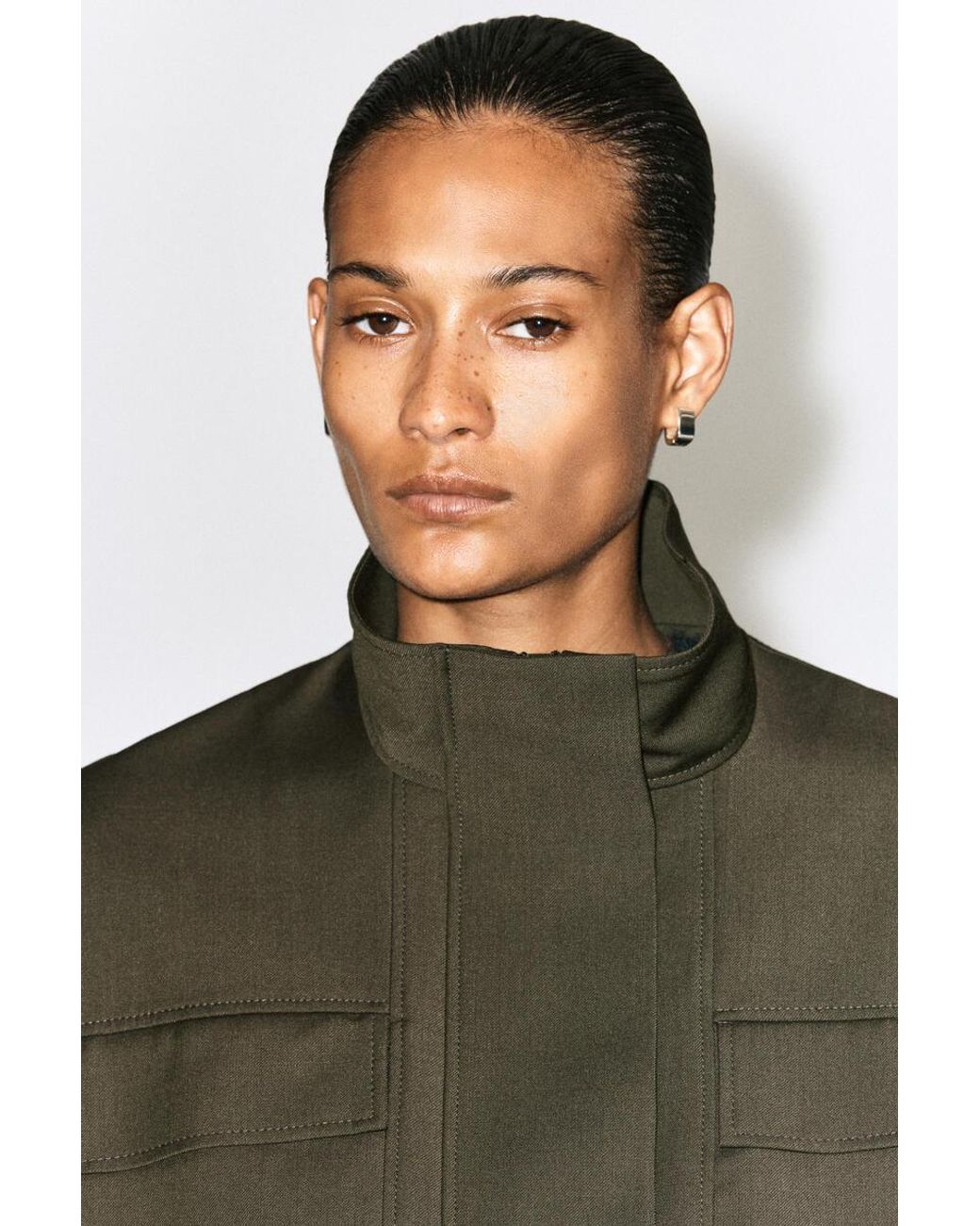 COS Green Funnel-Neck Wool-Blend Bomber Jacket