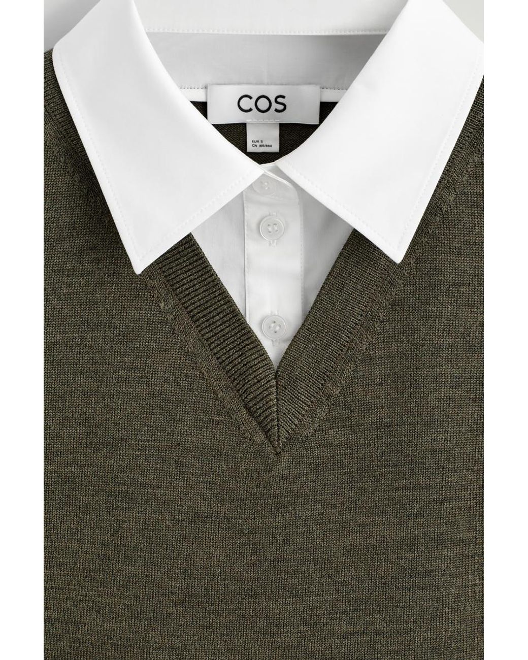 COS Green Layered Merino Wool Sweater Tank