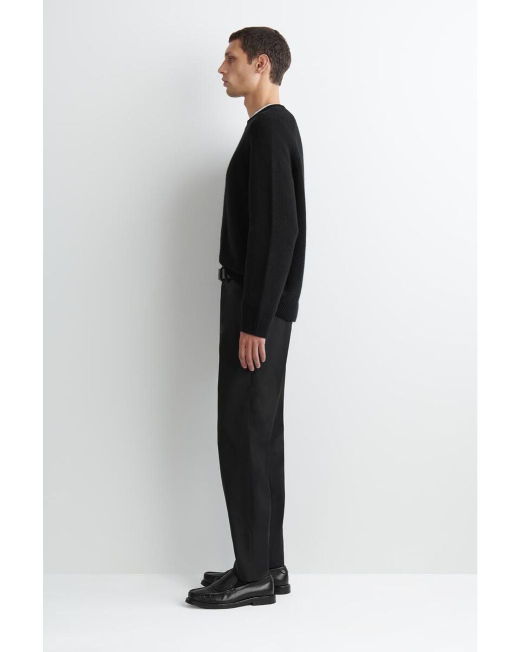 COS Black Wool-Blend Slim-Fit Straight-Leg Trousers for men