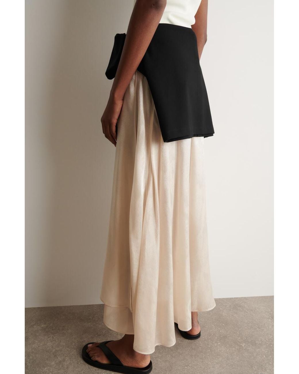 COS Natural Jacquard Handkerchief Midi Skirt