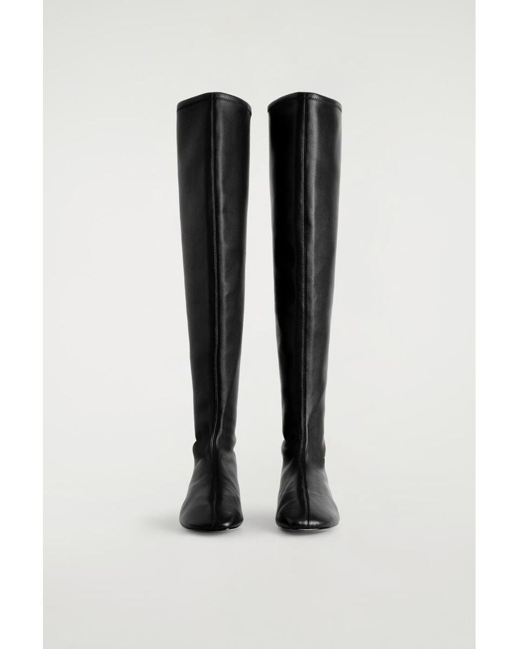 COS Black Sculptural Nappa Knee Boots