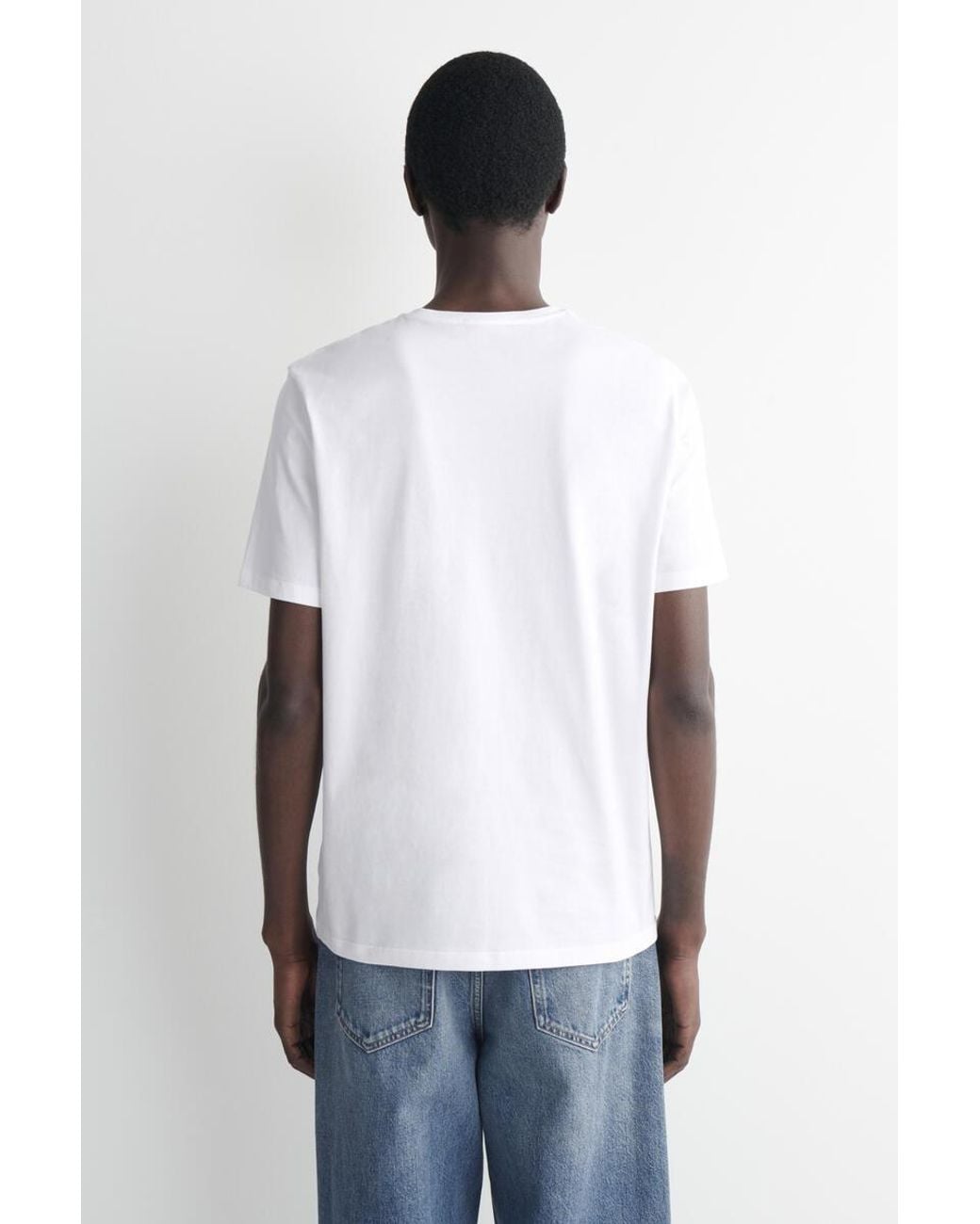 COS White Cotton Crew-Neck T-Shirt for men