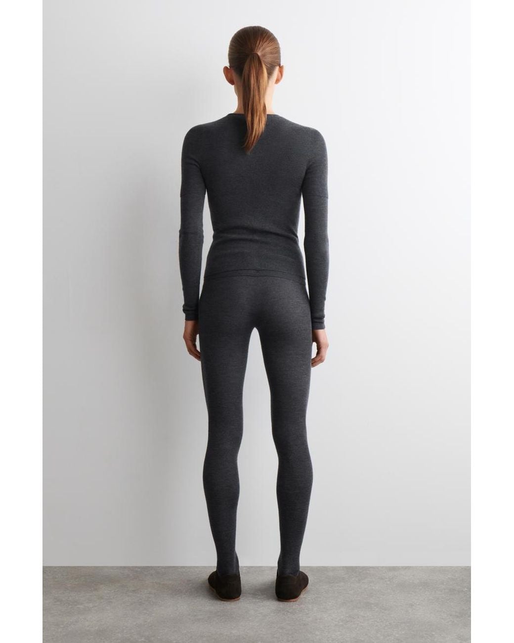 COS Blue Seamless Merino Wool Leggings