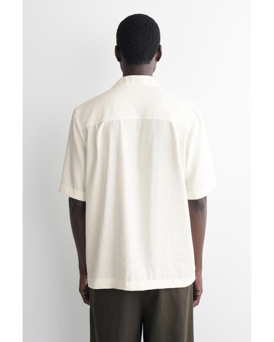 COS Blue Camp-collar Linen Shirt for men