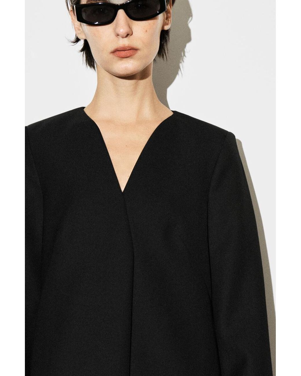 COS Black Tailored Wool-Blend Mini Dress