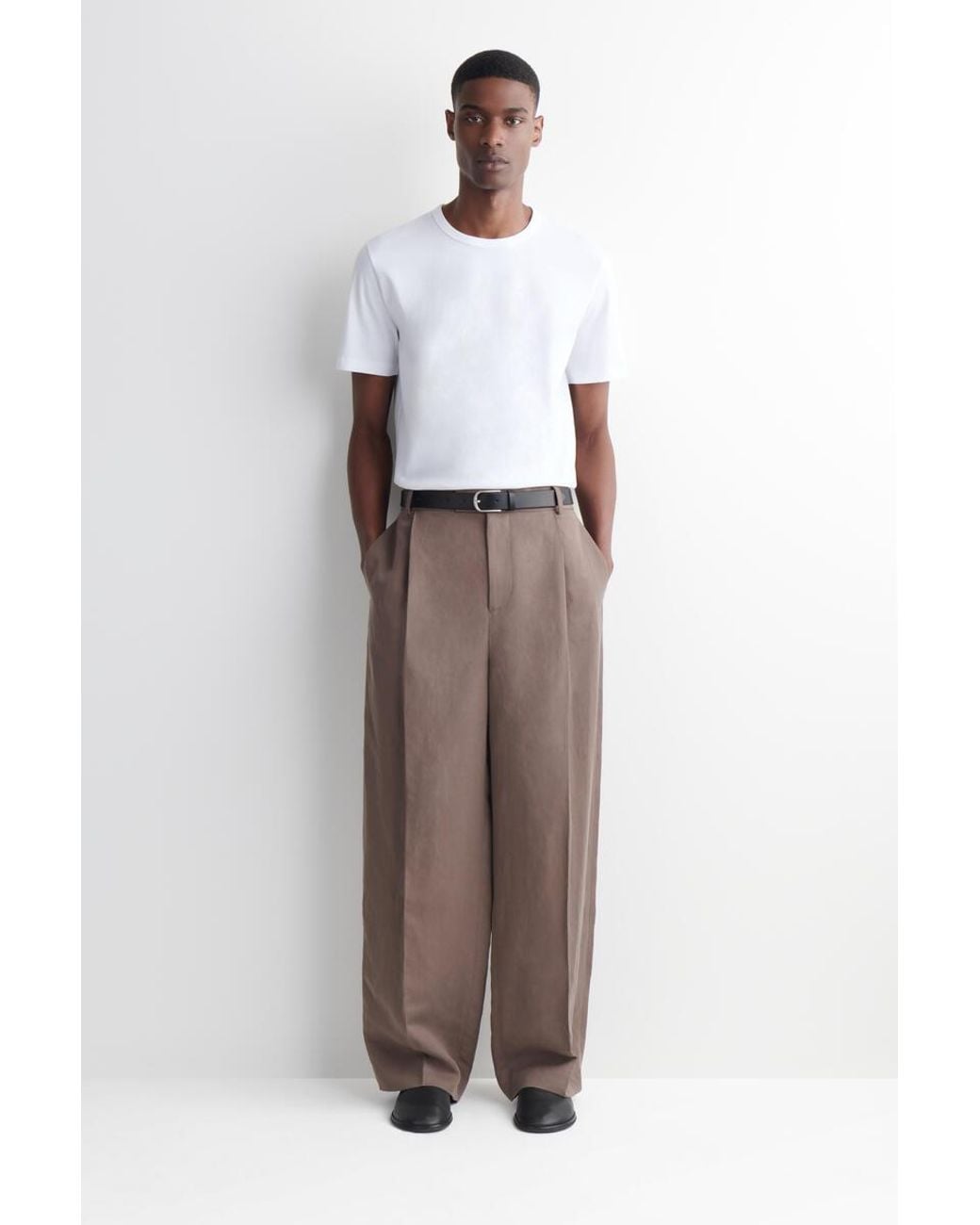 COS White Brushed-Cotton T-Shirt for men