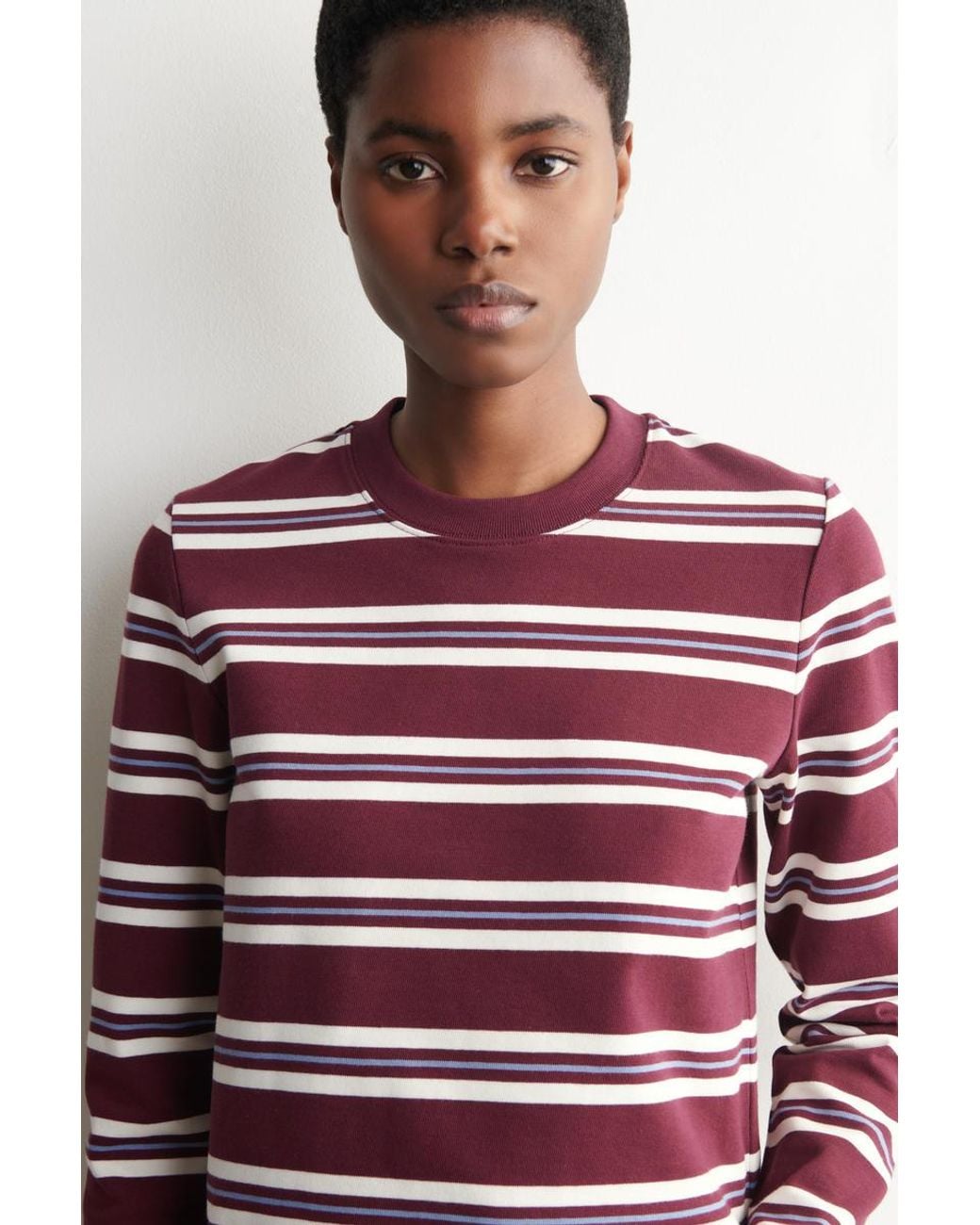 COS Red Clean Cut Long-Sleeved T-Shirt
