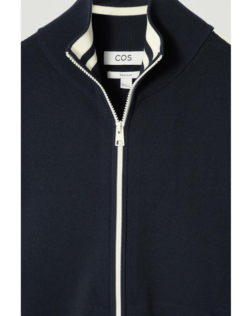 COS コントラストストライプニット　トラックジャケット S ネイビー COS Contrast-stripe Knitted Track Jacket in Blue for Men | Lyst