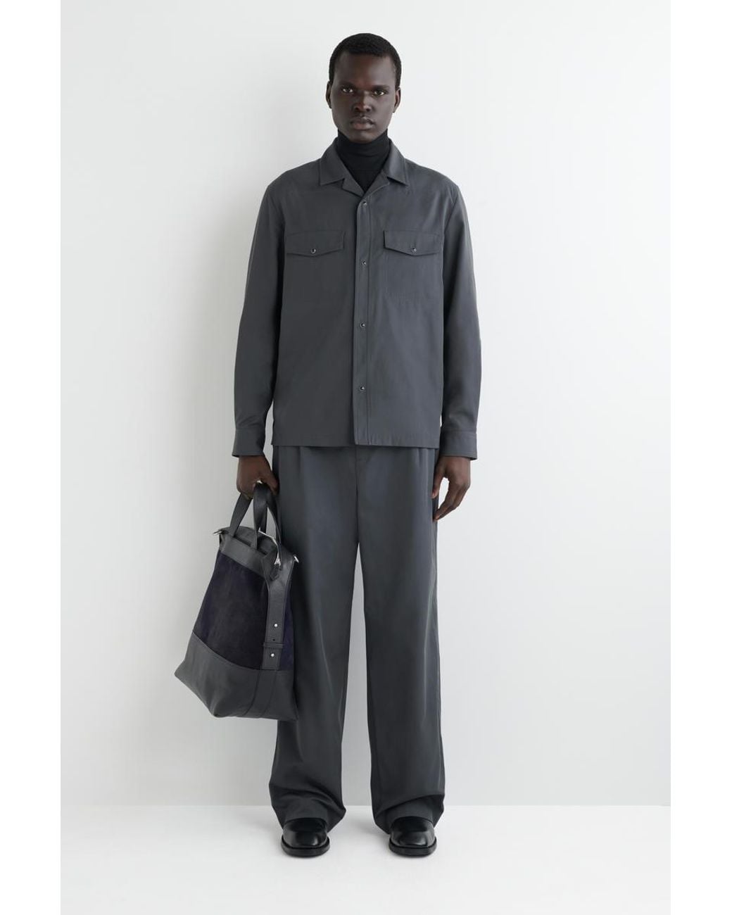 COS Gray Western Shirt for men