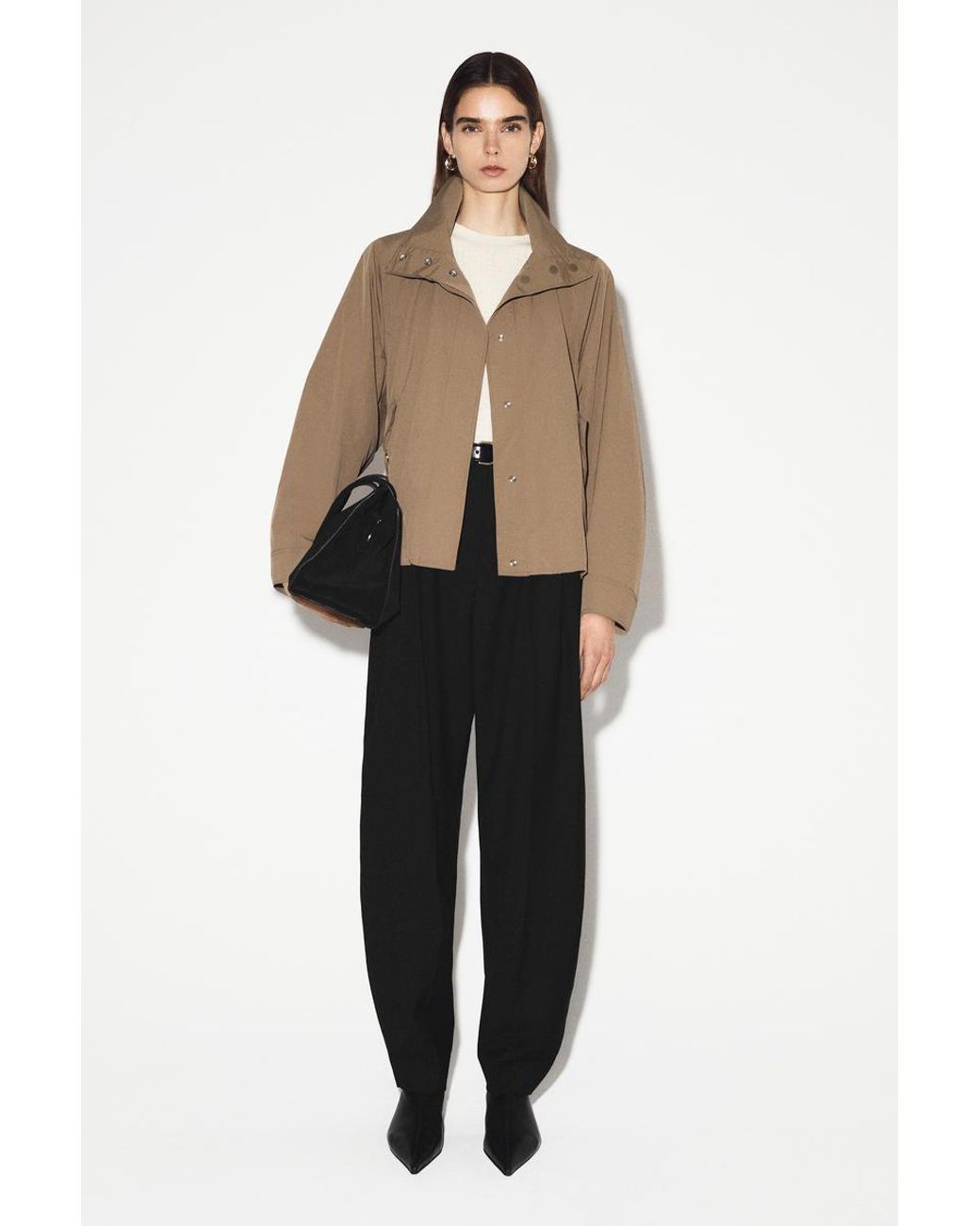 COS Natural Nylon Funnel-Neck Jacket